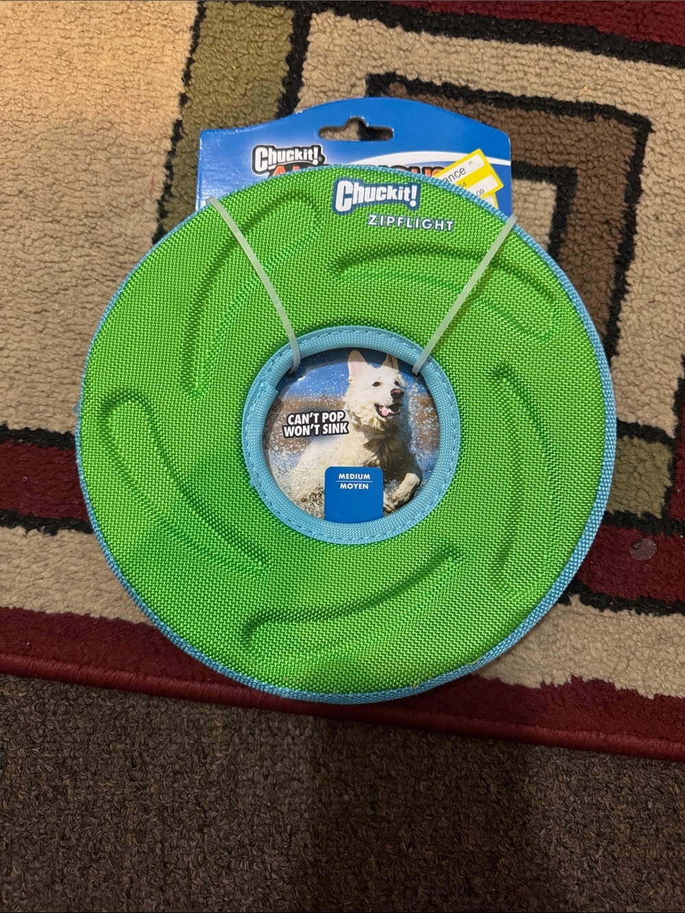 ZipFlight Durable Green Dog Flying Disc - Medium